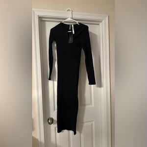 D. Lee Black Long Sleeve Ribbed Body Con Dress - NWT - Flattering